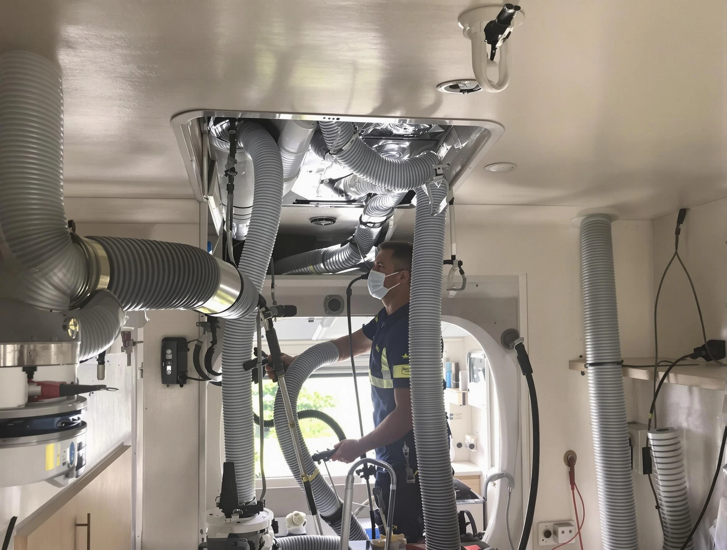 Fredericksburg Air Duct Cleaning specialist performing precise mobile home duct cleaning in Fredericksburg