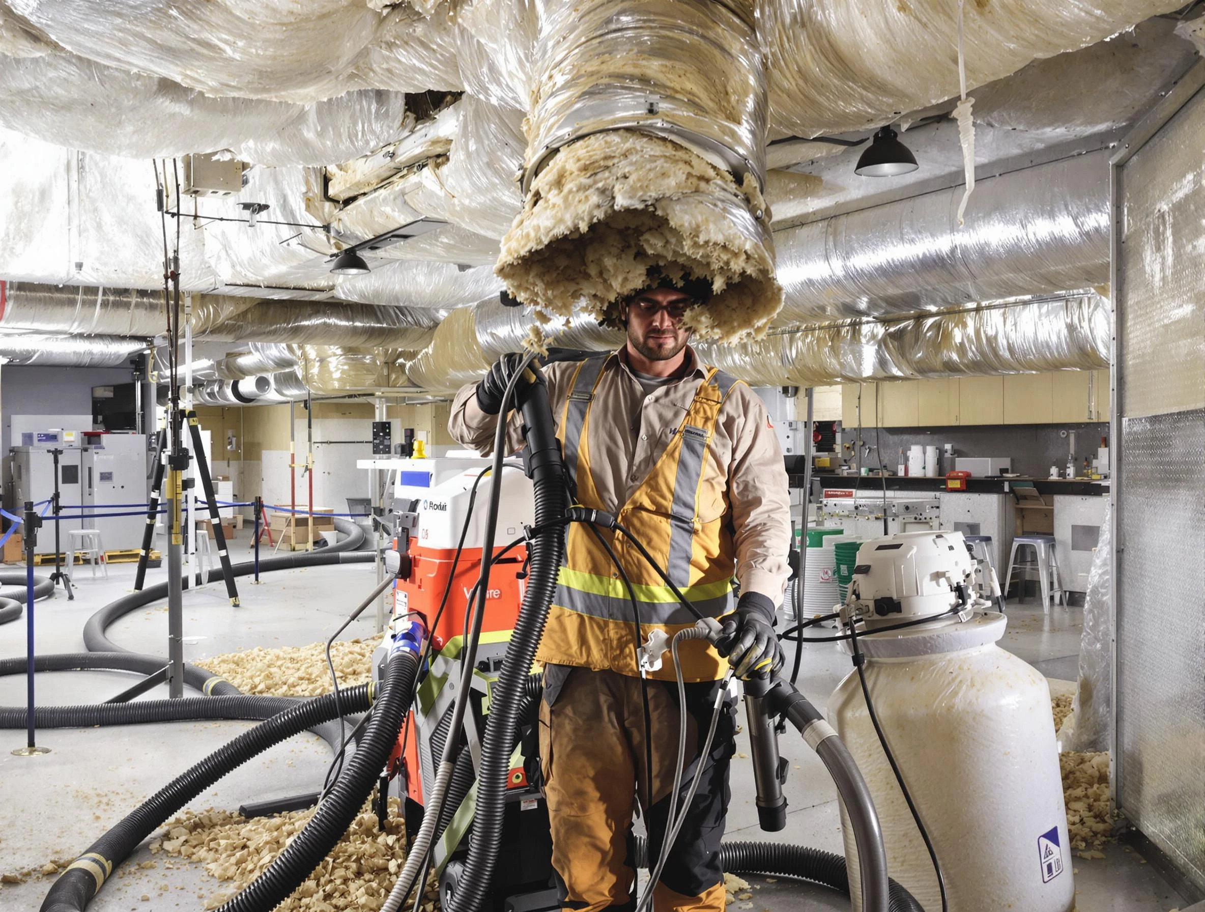 Professional vacuum insulation removal by Fredericksburg Air Duct Cleaning expert in Fredericksburg